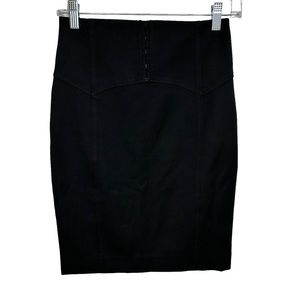 Express Pencil Skirt Womens High Rise Stretch Slit Lined Professional Black 0